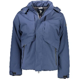 Blue Polyester Jackets & Coat