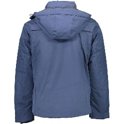 Blue Polyester Jackets & Coat