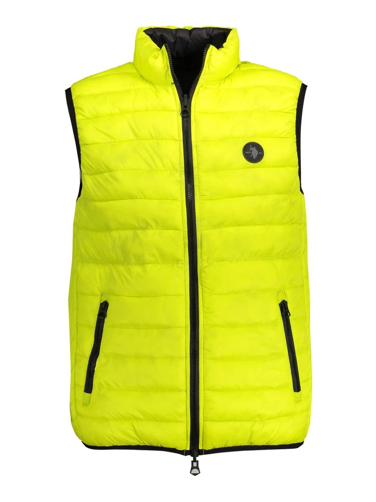 Yellow Nylon Sleveless Jacket