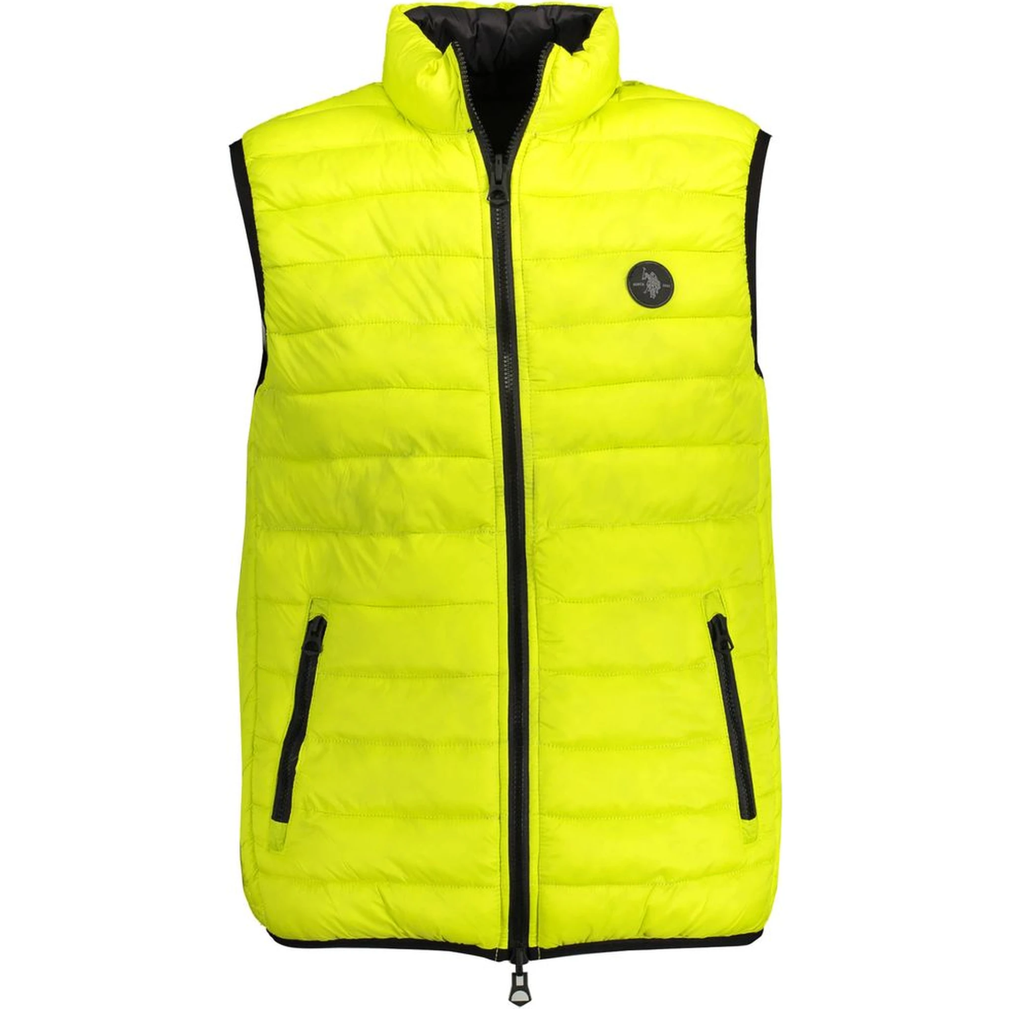Yellow Nylon Sleveless Jacket