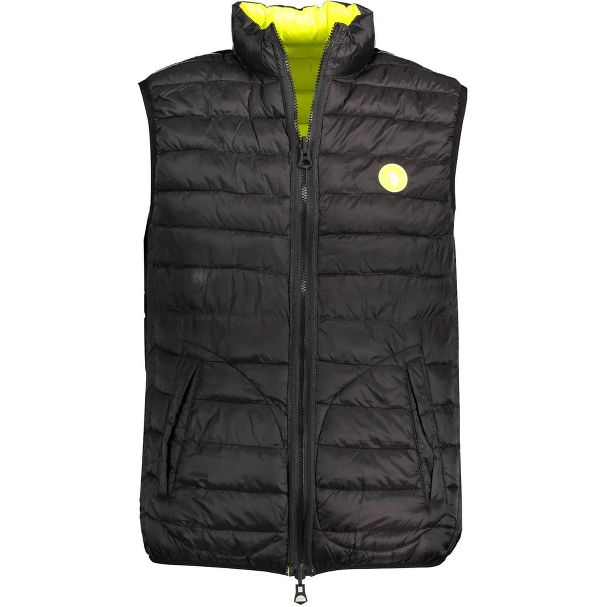 Yellow Nylon Sleveless Jacket