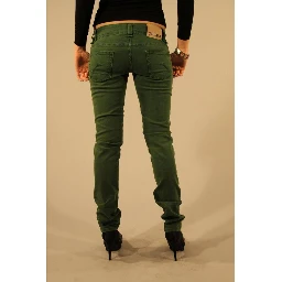 Green Cotton Jeans Denim