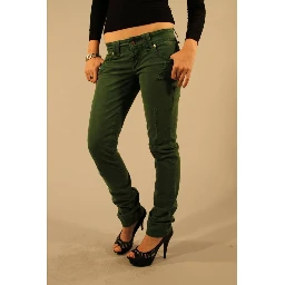 Green Cotton Jeans Denim
