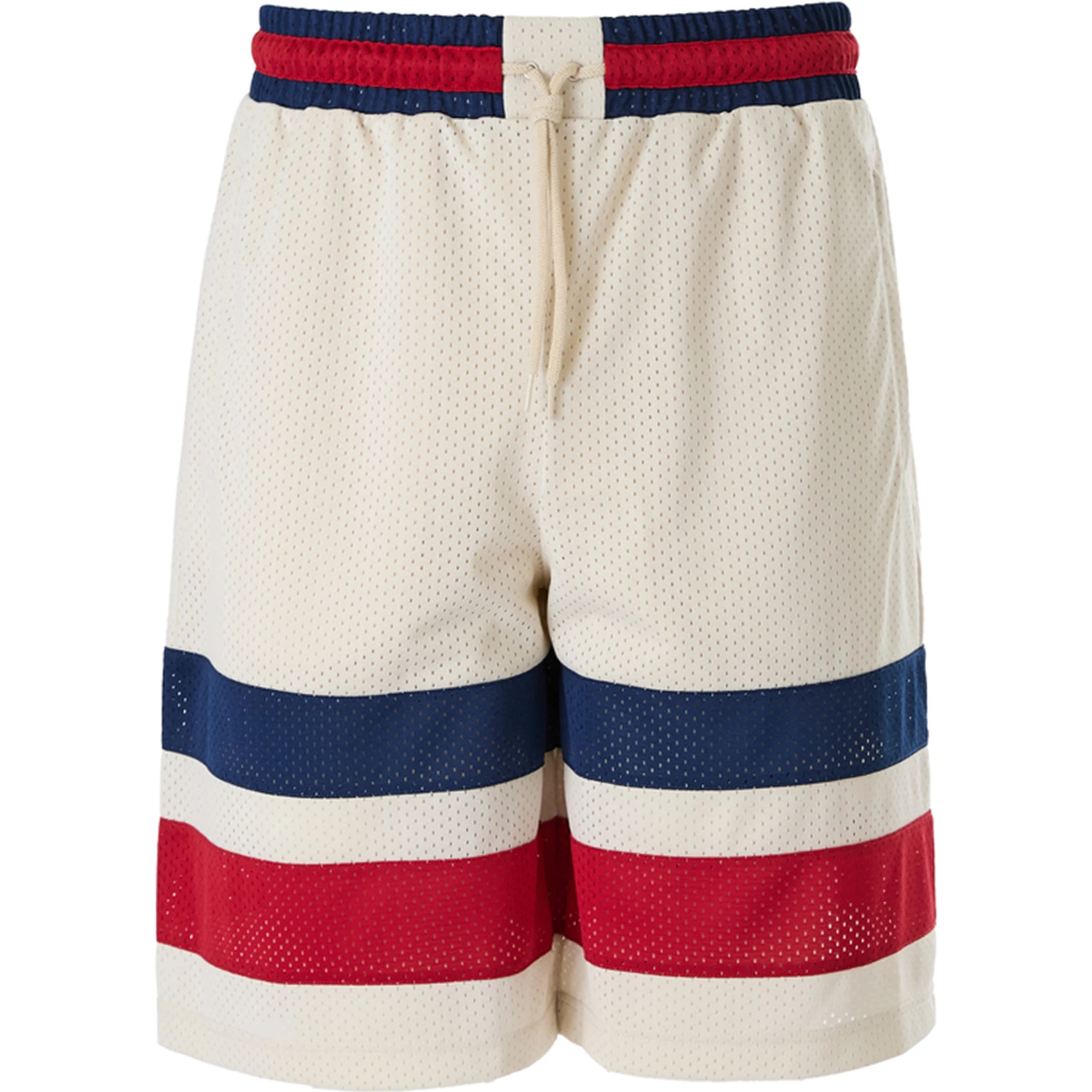Cream polyester Logo Shorts