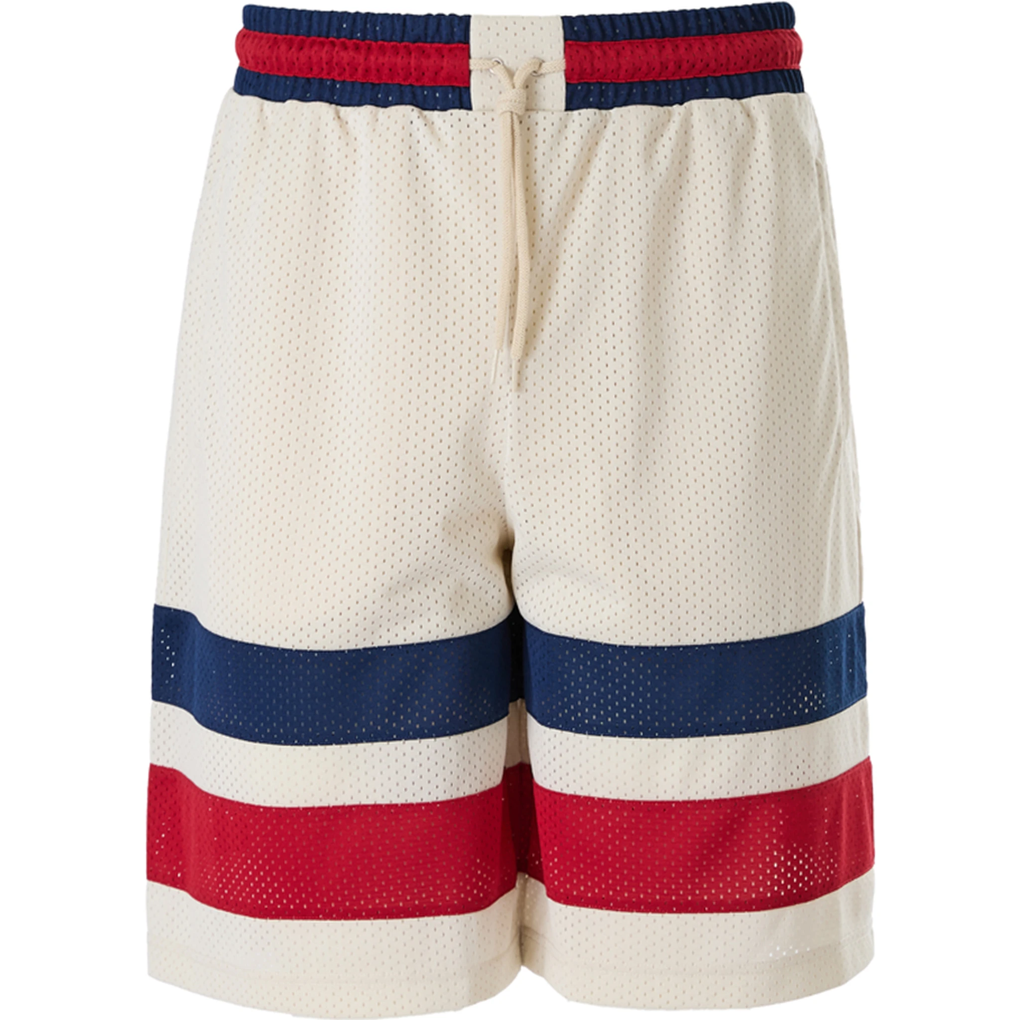 Cream polyester Logo Shorts