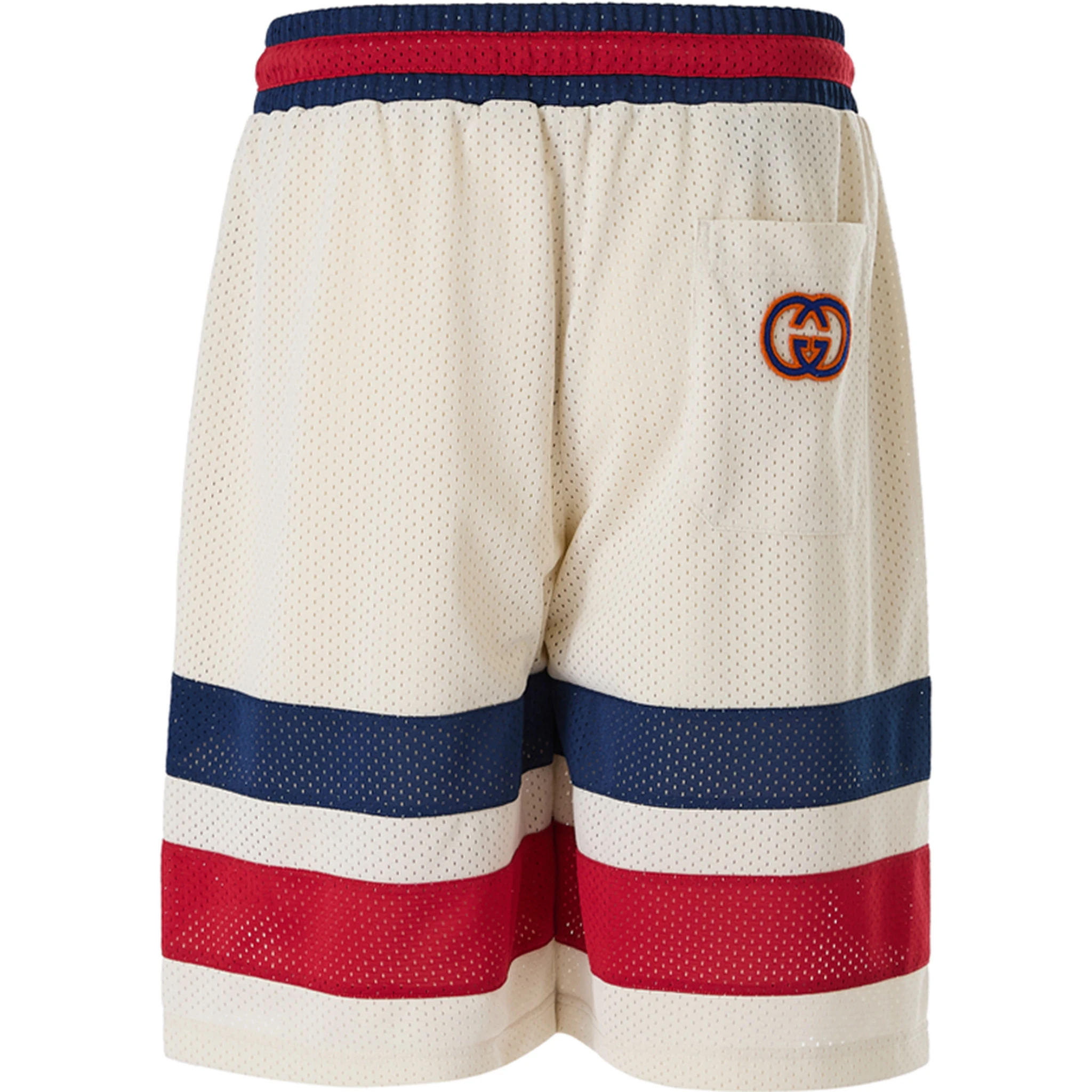 Cream polyester Logo Shorts