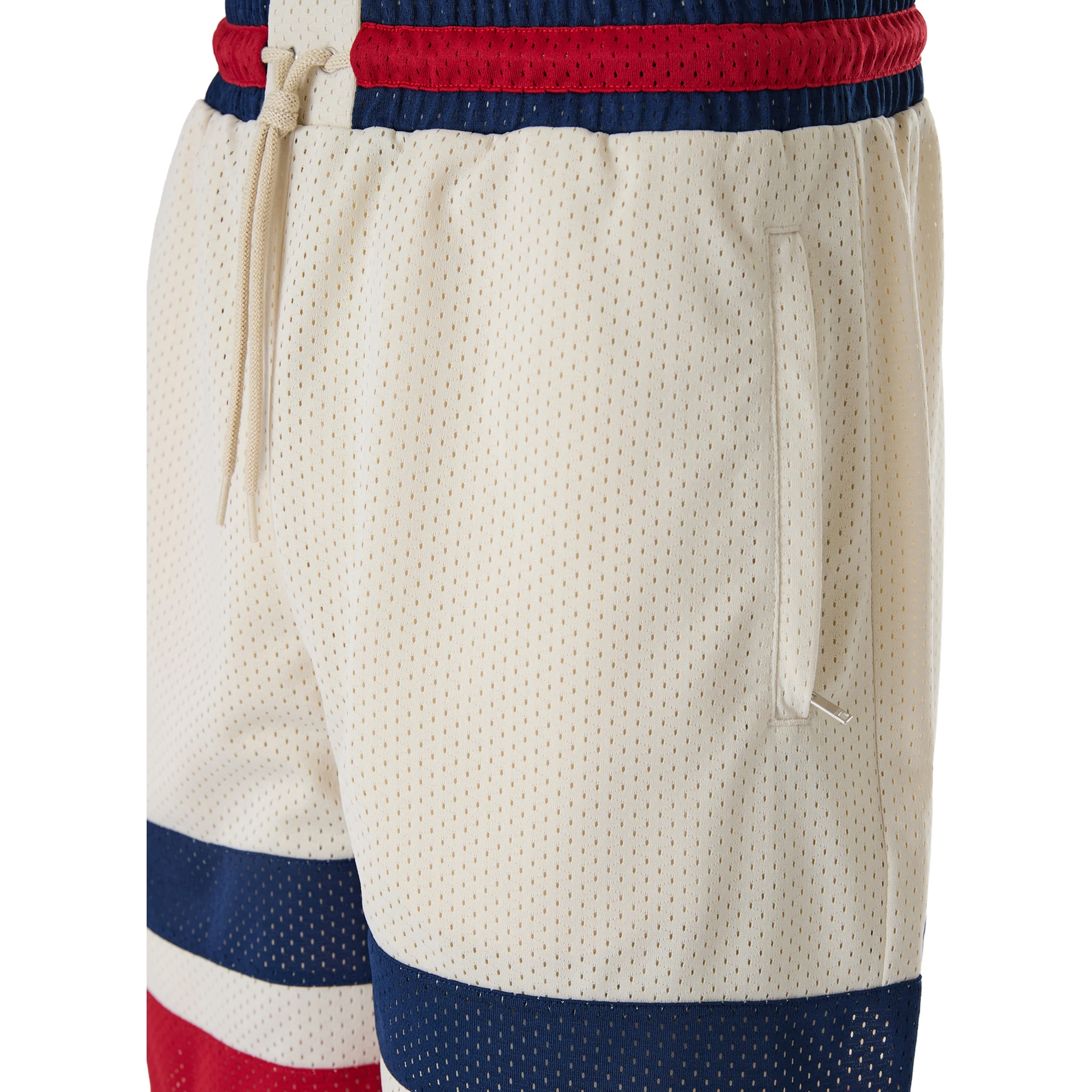 Cream polyester Logo Shorts