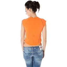 Orange Cotton Women T-Shirt