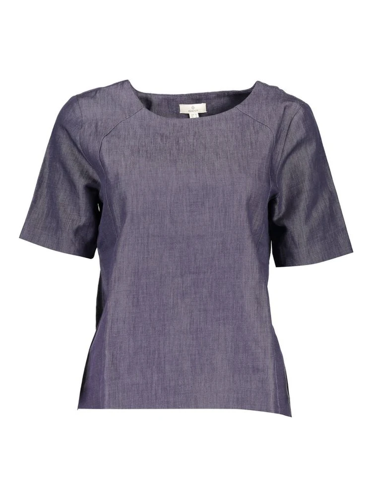 Blue Cotton Women T-Shirt