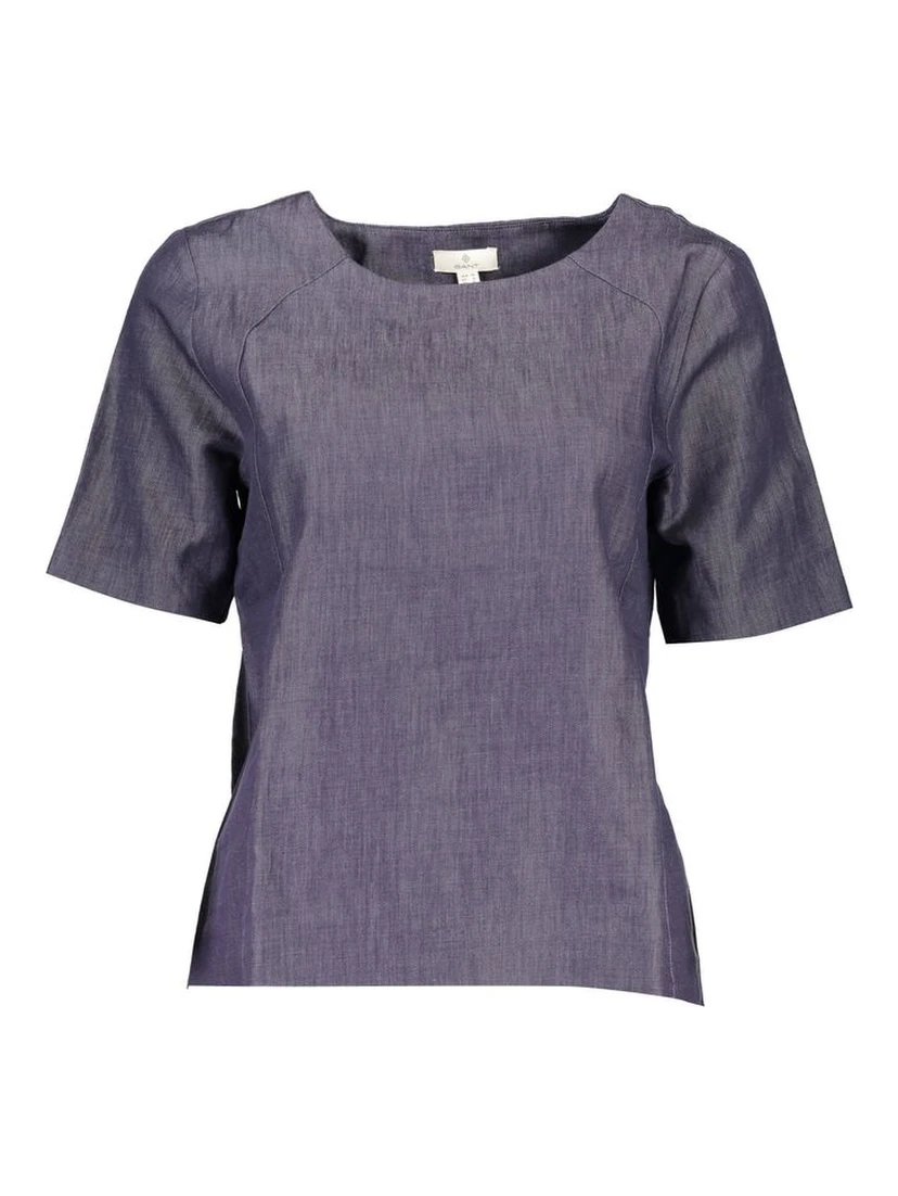 Blue Cotton Women T-Shirt