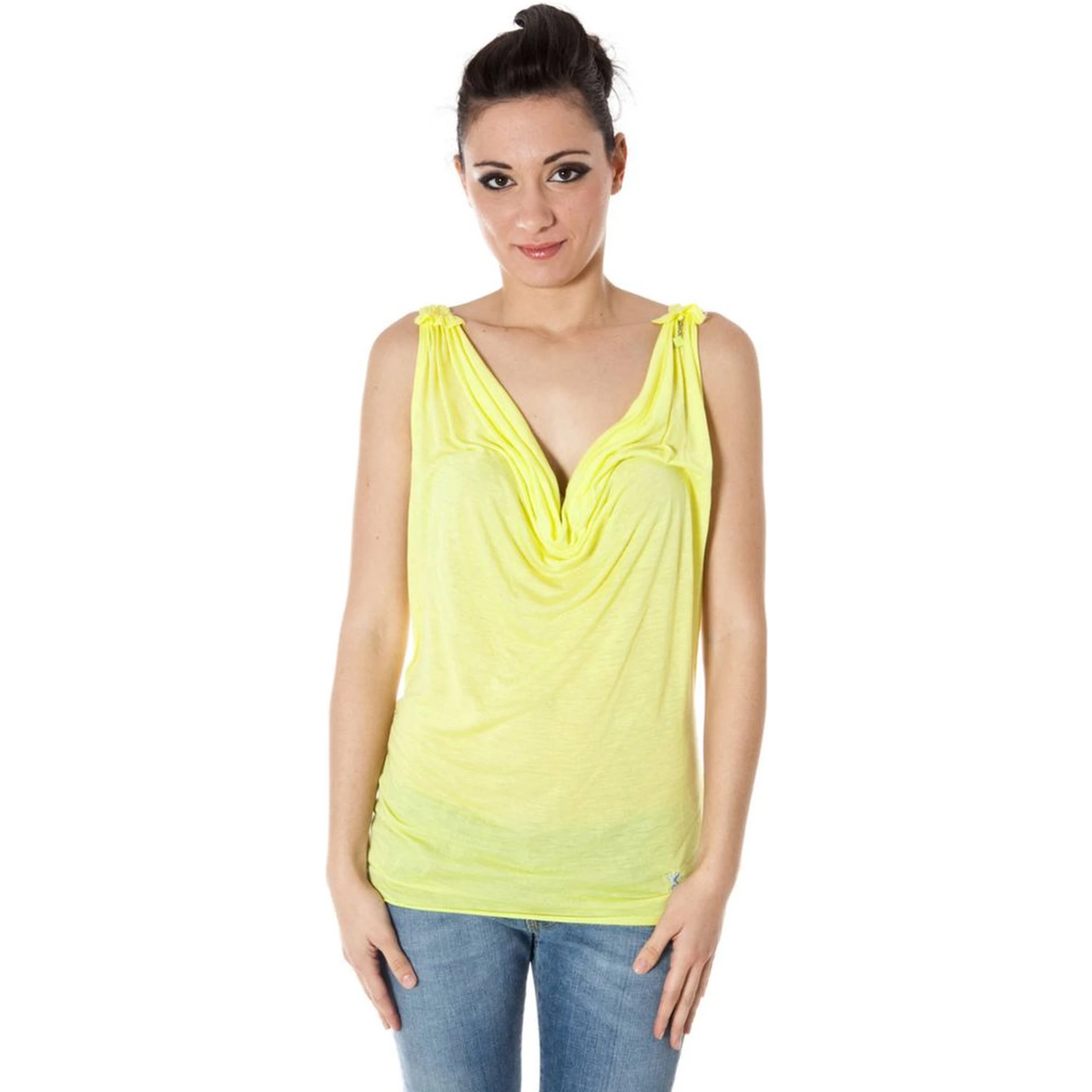 Yellow Viscose Women Top
