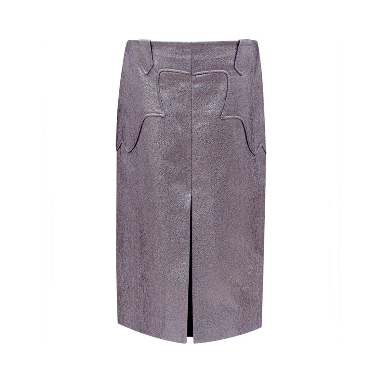 Purple Polyamide Midi Skirt