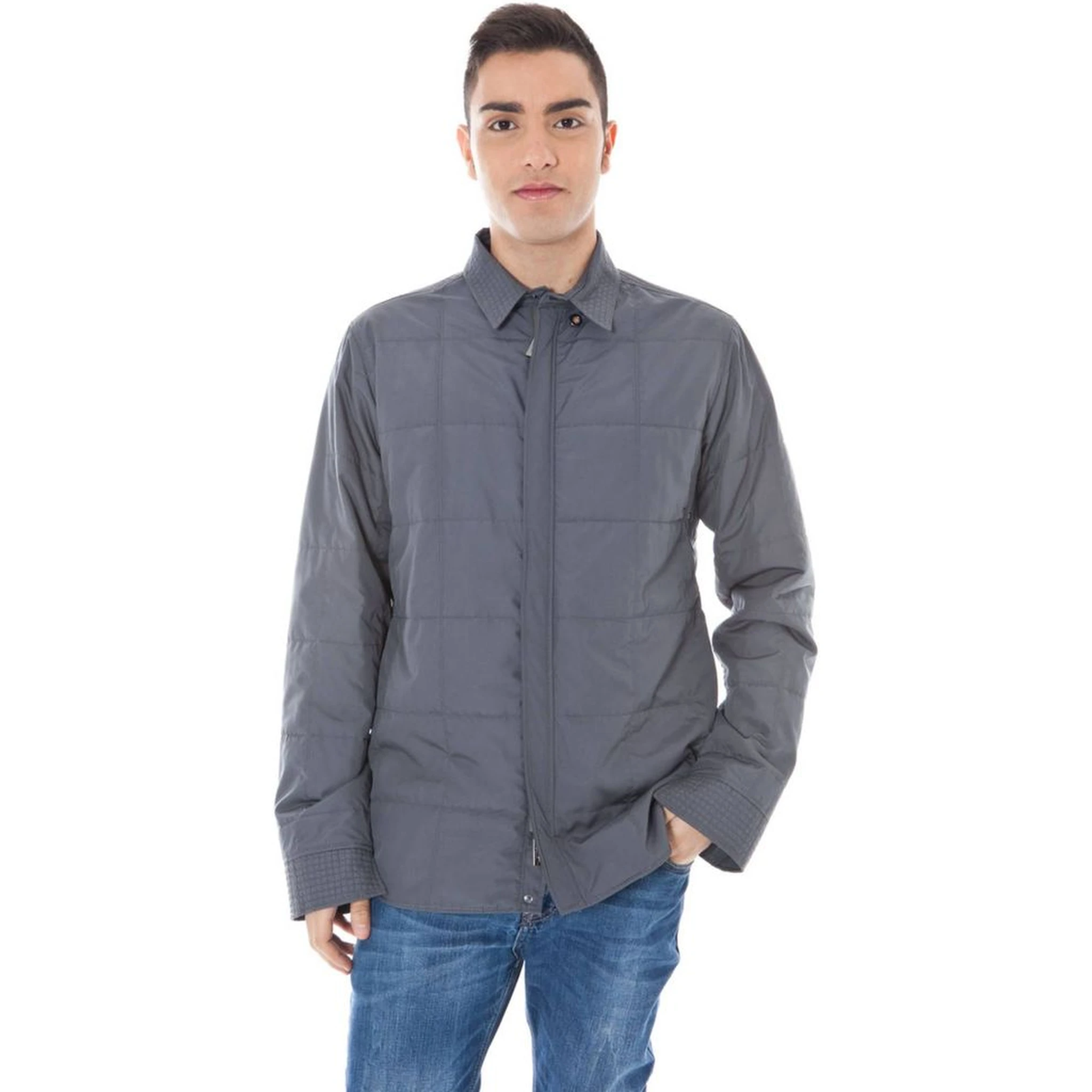 Gray Polyester Jackets & Coat