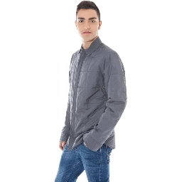 Gray Polyester Jackets & Coat