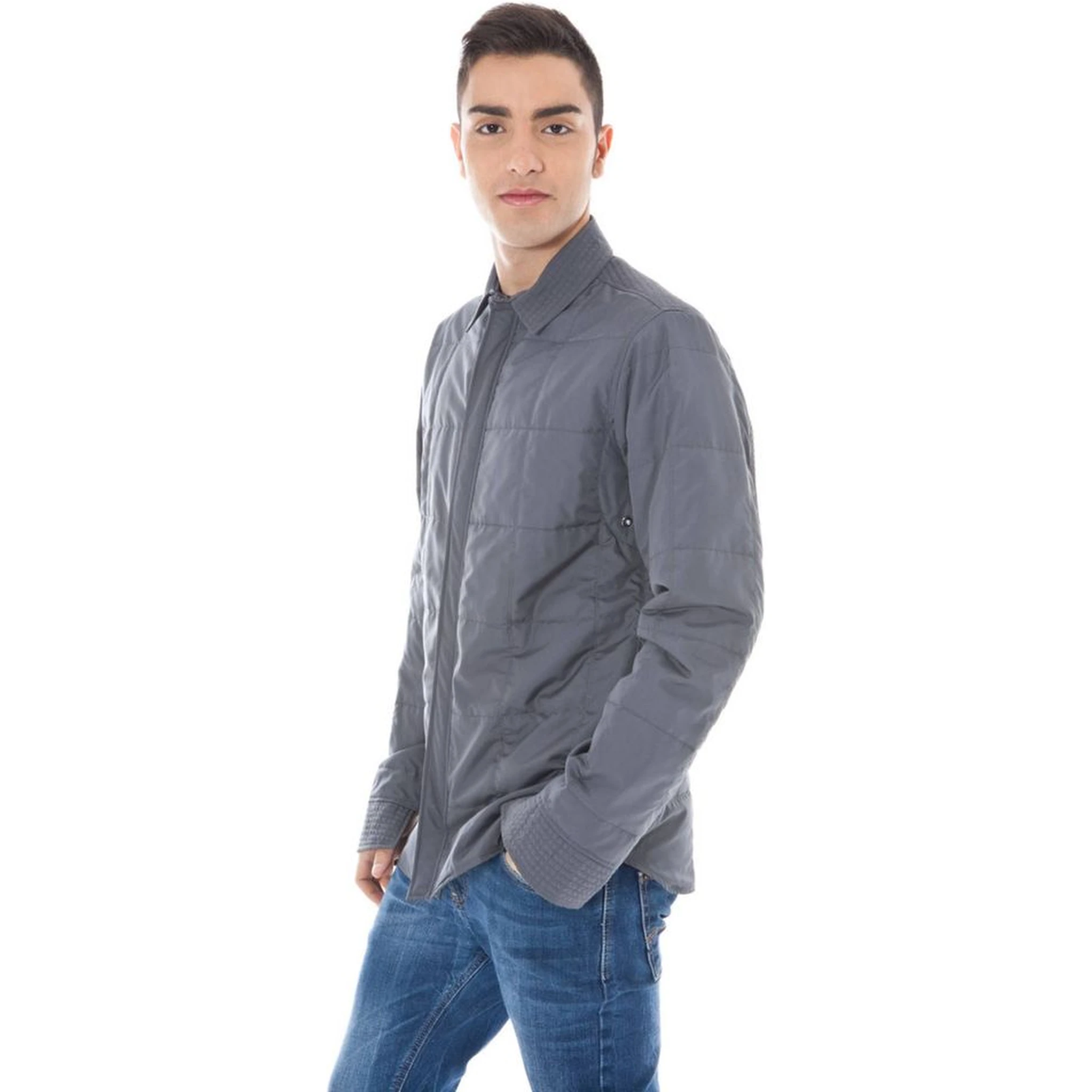 Gray Polyester Jackets & Coat