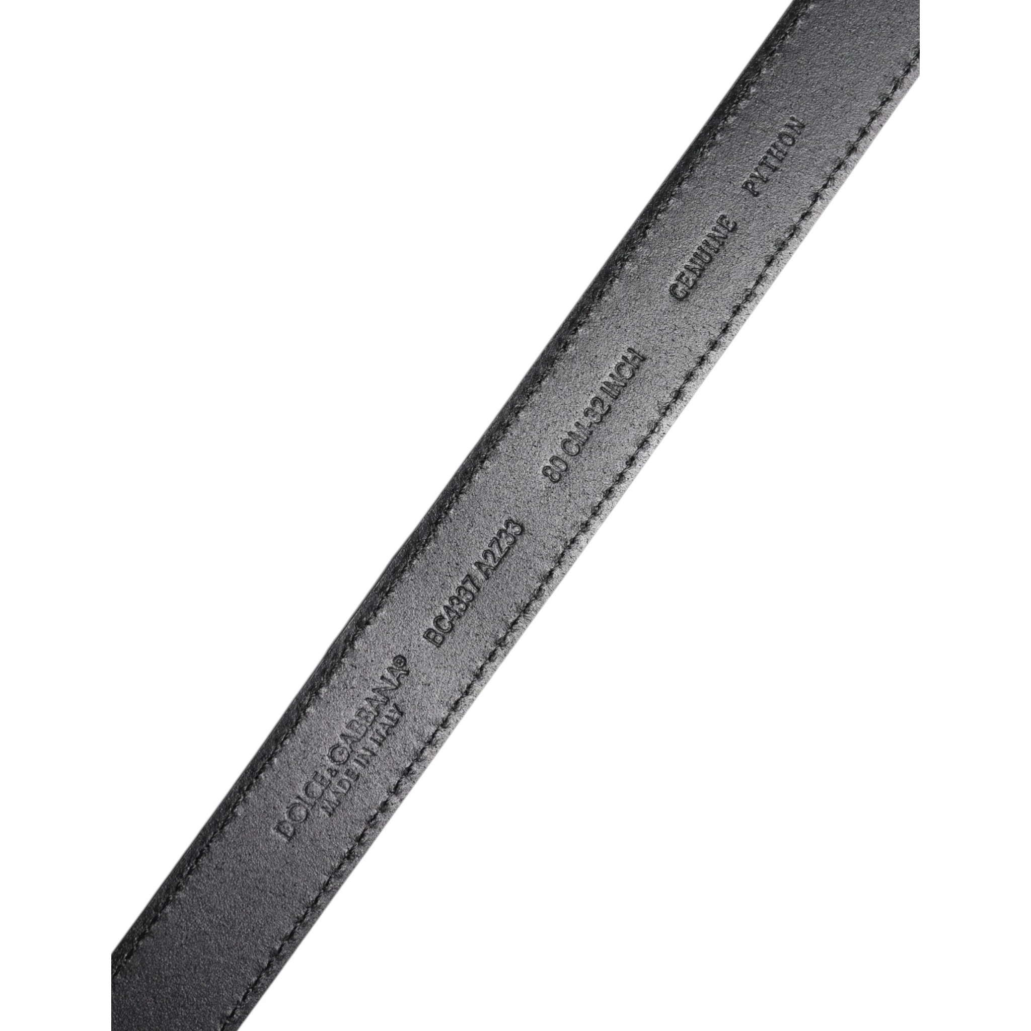 Red Exotic Leather Brass Metal Buckle Belt