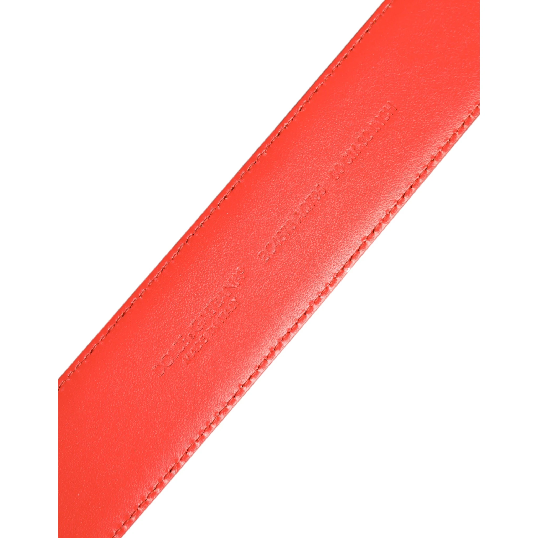 Orange Gold Tone Metal Logo Buckle Belt