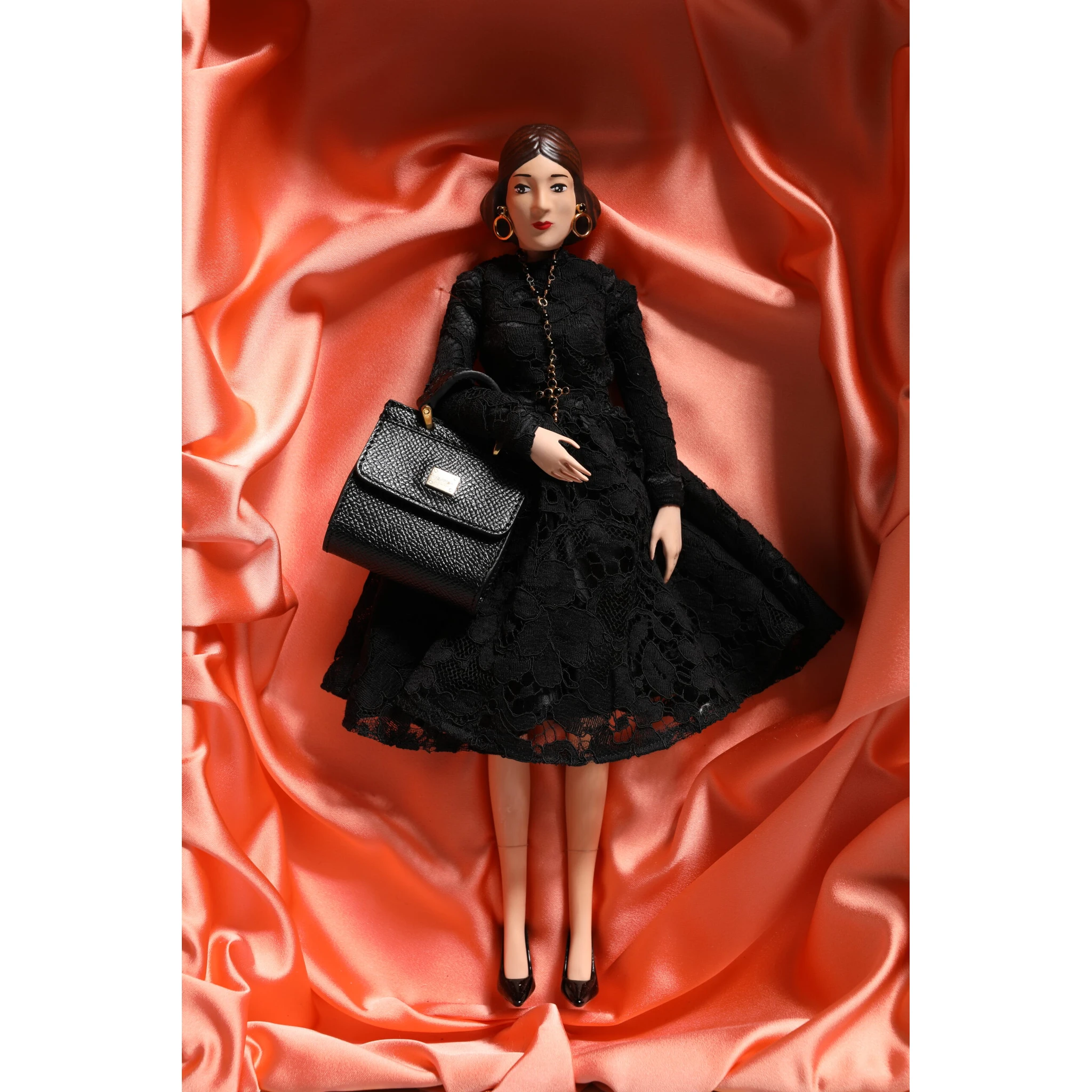 Black Dress Ceramic Porcelain Fashion Leather Sicily Dolls