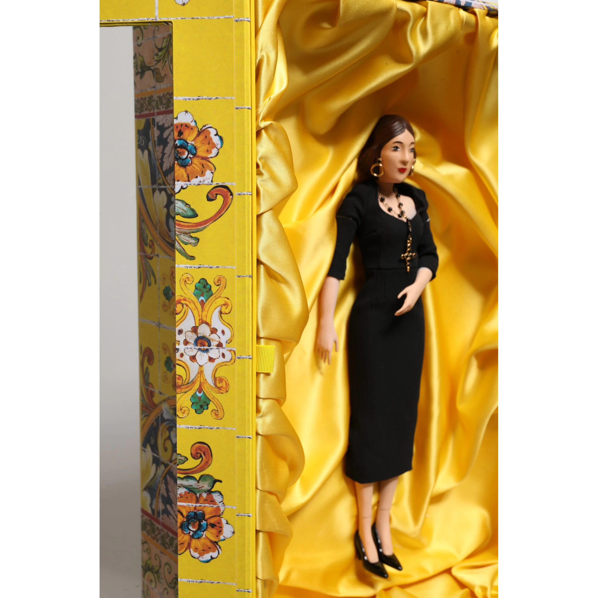 Black Dress Ceramic Porcelain Fashion Leather Sicily Dolls