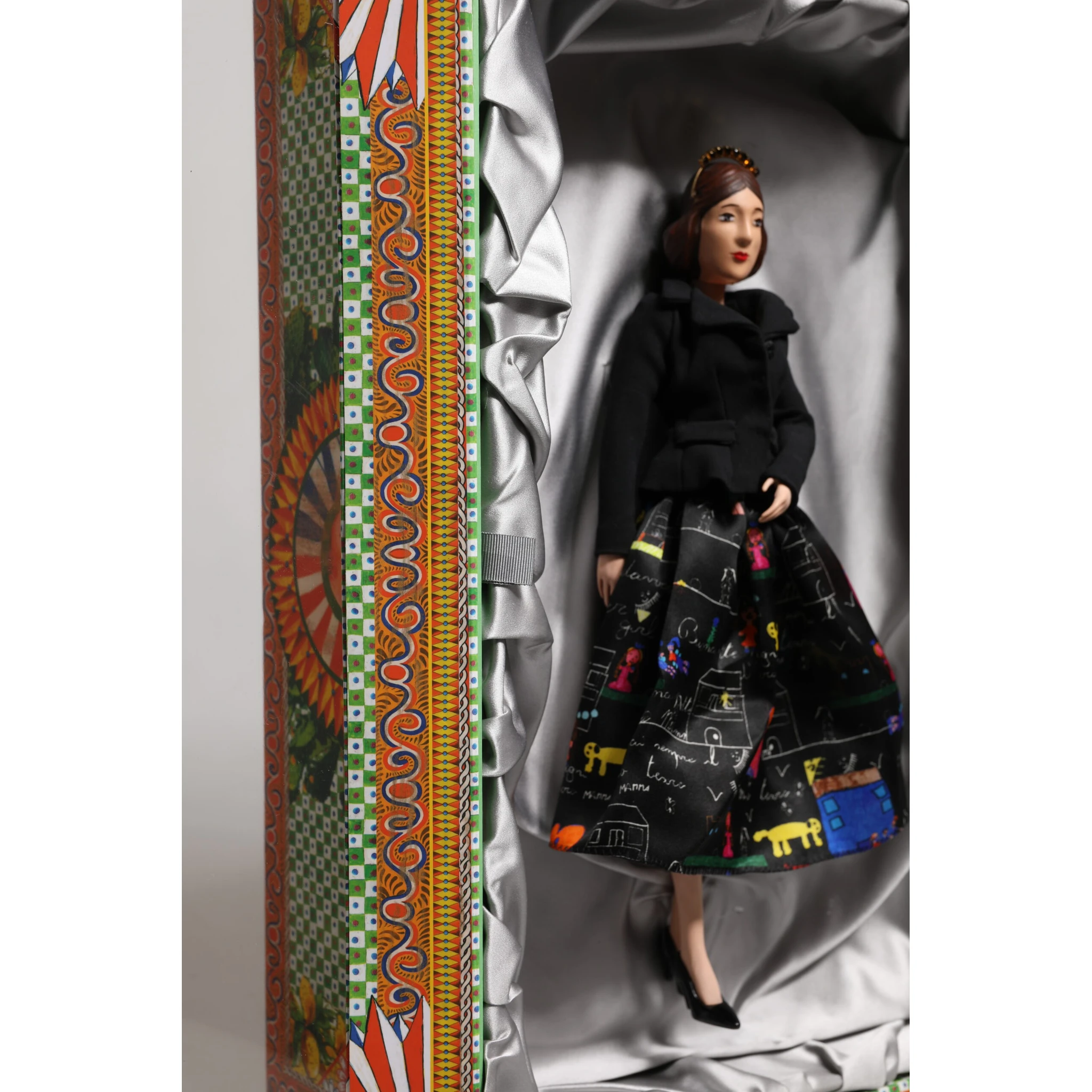 Black Dress Ceramic Porcelain Fashion Leather Sicily Dolls