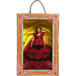 Red Dress Ceramic Porcelain Fashion Box Leather Sicily Dolls