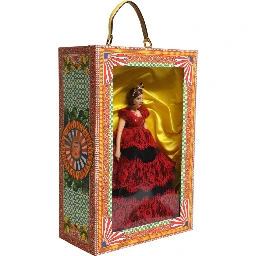 Red Dress Ceramic Porcelain Fashion Box Leather Sicily Dolls