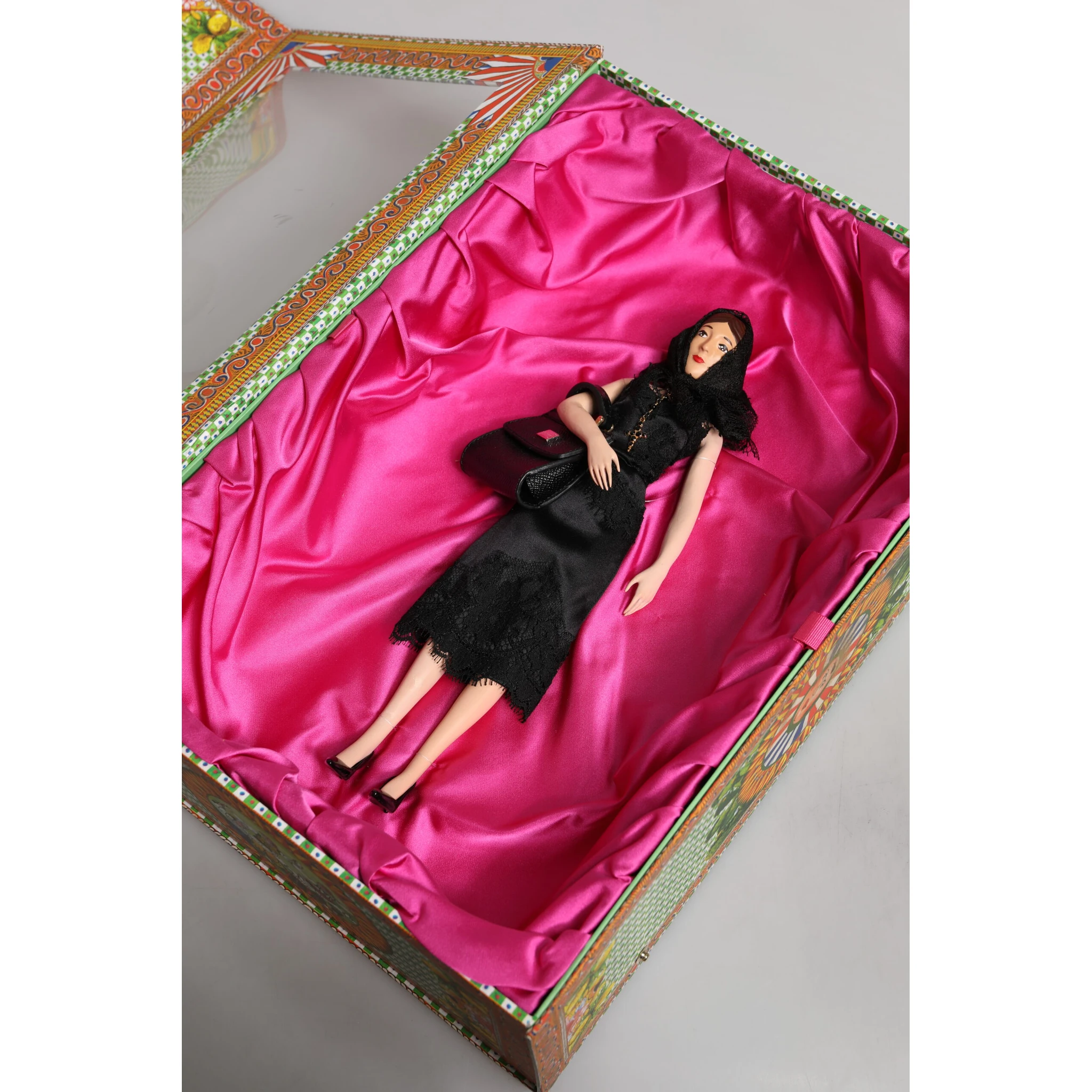 Black Dress Ceramic Porcelain Fashion Leather Sicily Dolls