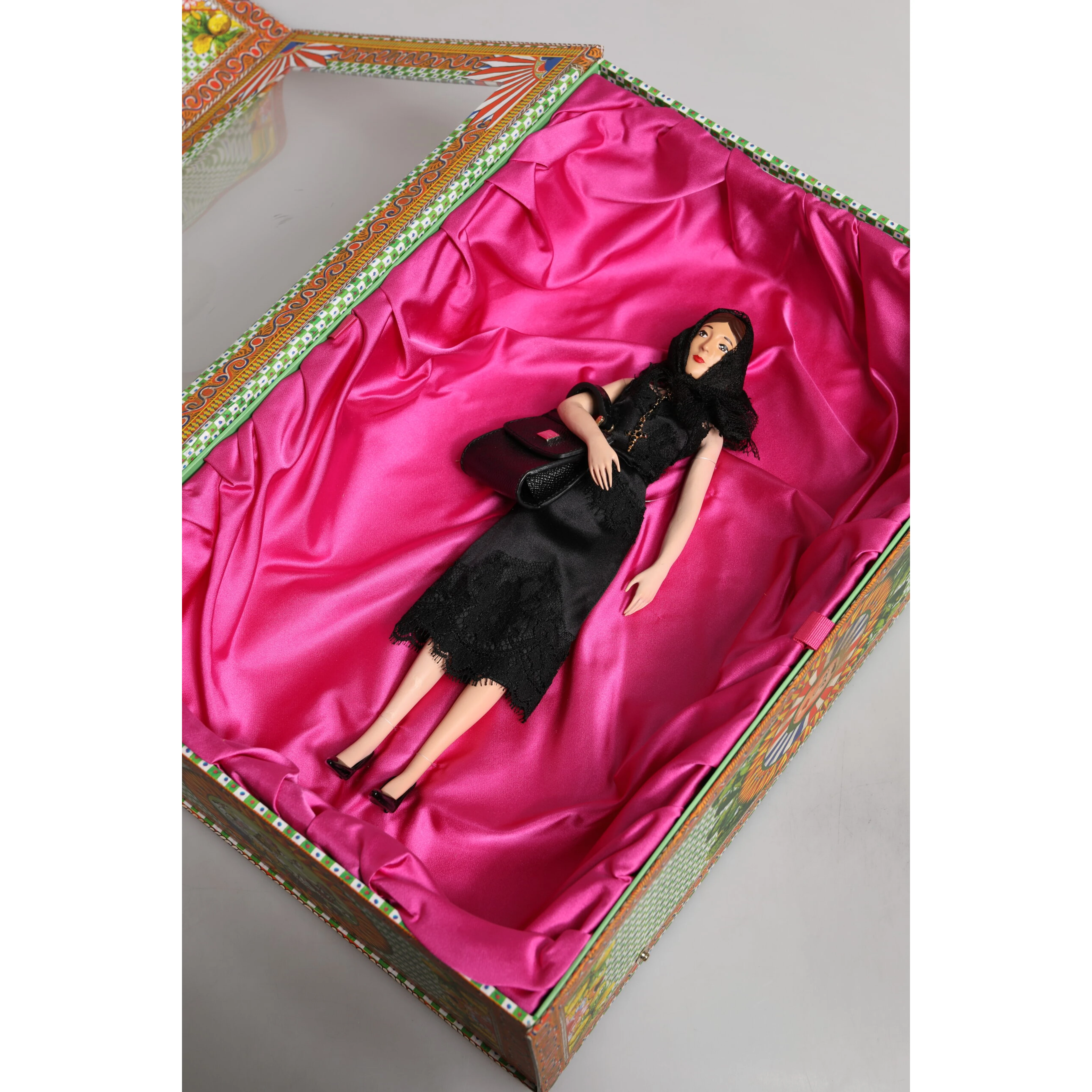 Black Dress Ceramic Porcelain Fashion Leather Sicily Dolls