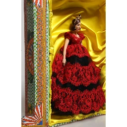Red Dress Ceramic Porcelain Fashion Box Leather Sicily Dolls