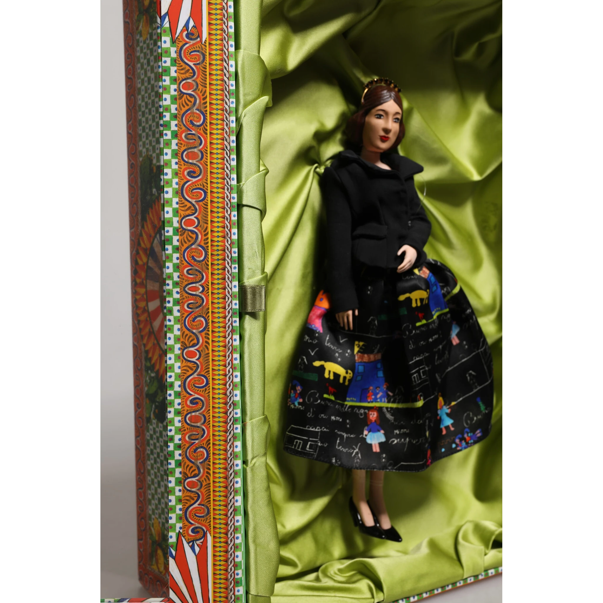 Black Dress Ceramic Porcelain Fashion Leather Sicily Dolls