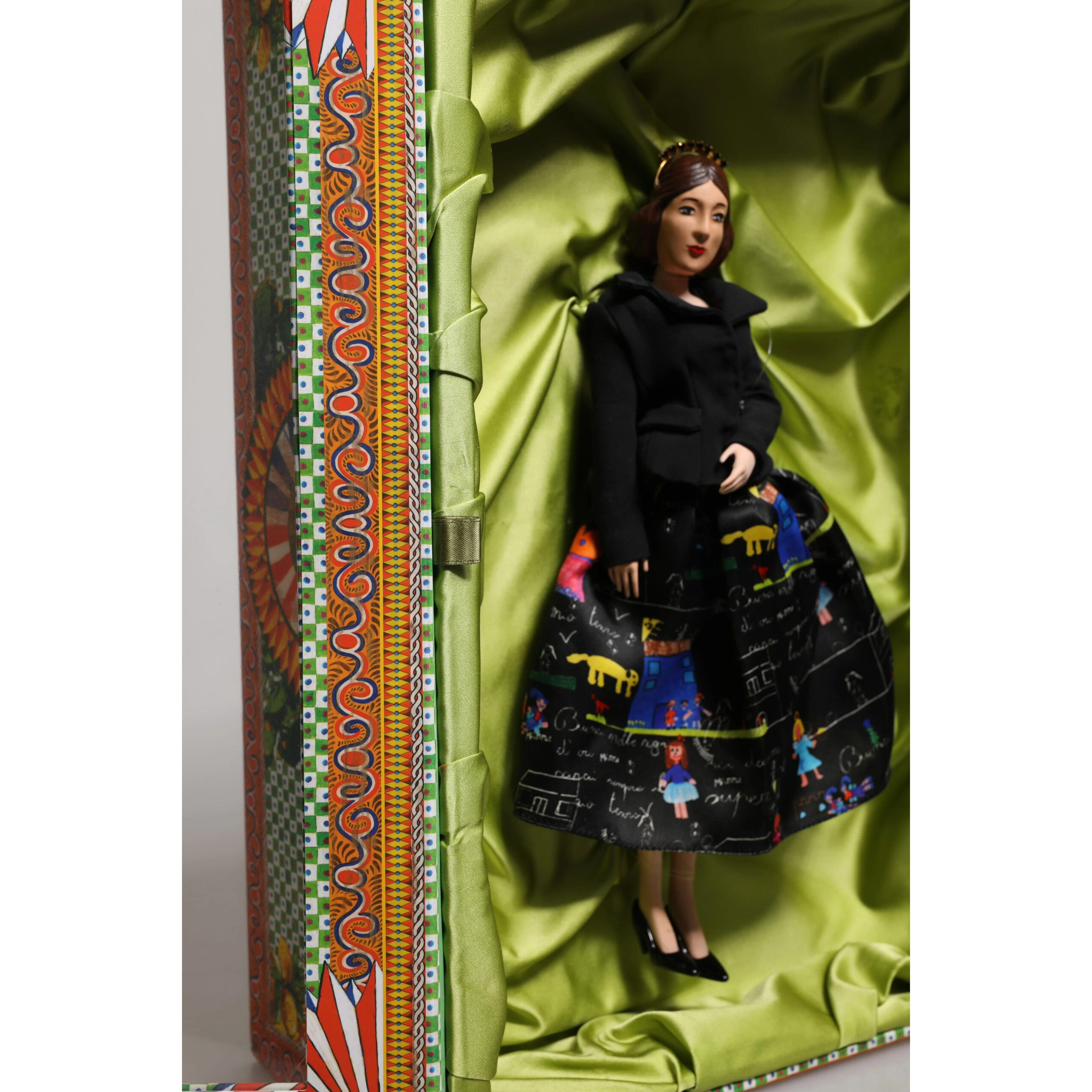 Black Dress Ceramic Porcelain Fashion Leather Sicily Dolls