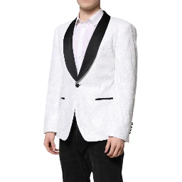 White Nylon Single Breasted Coat Blazer