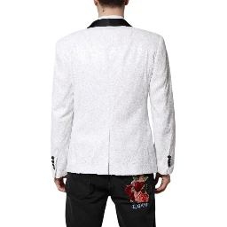 White Nylon Single Breasted Coat Blazer