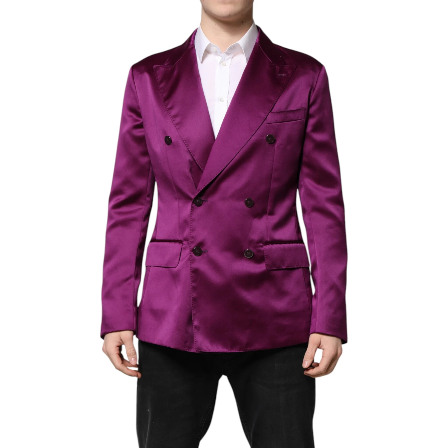 Purple Double Breasted Men Suit Coat Blazer