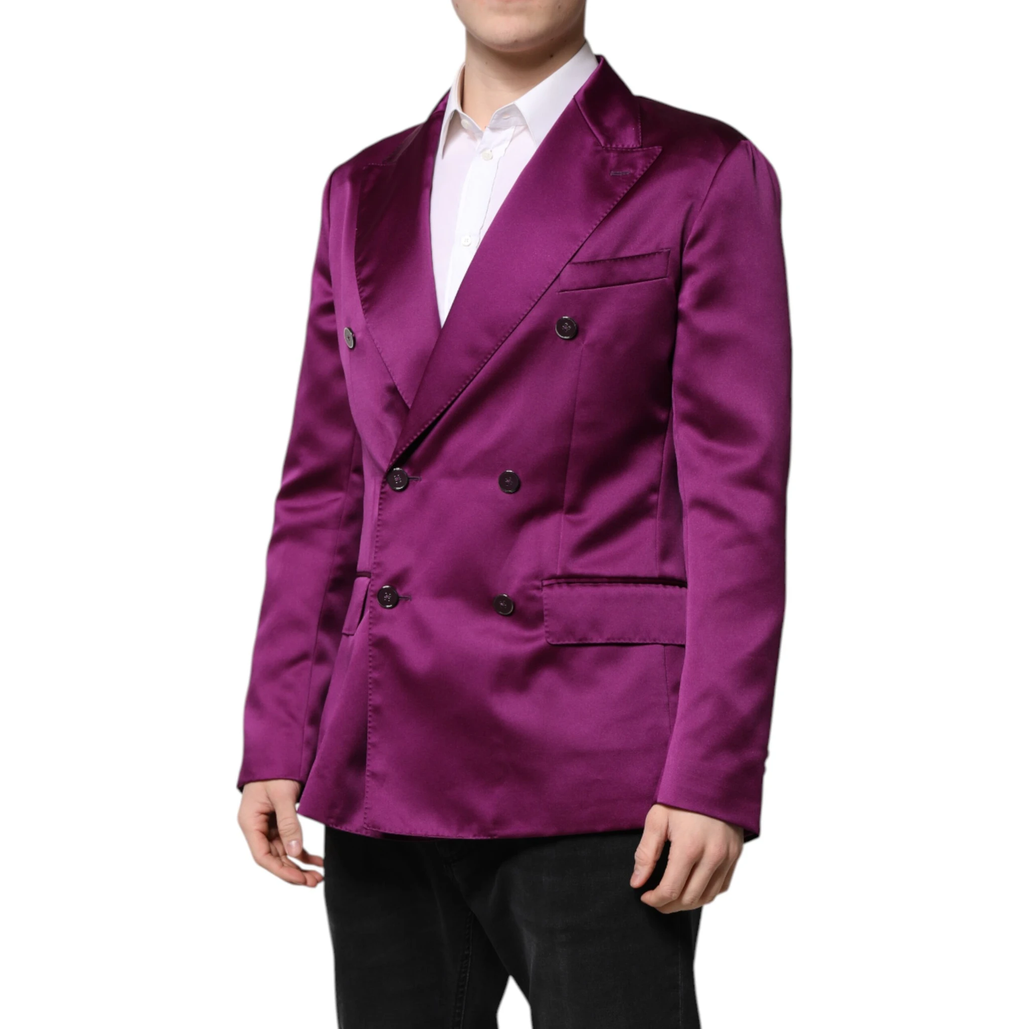 Purple Double Breasted Men Suit Coat Blazer