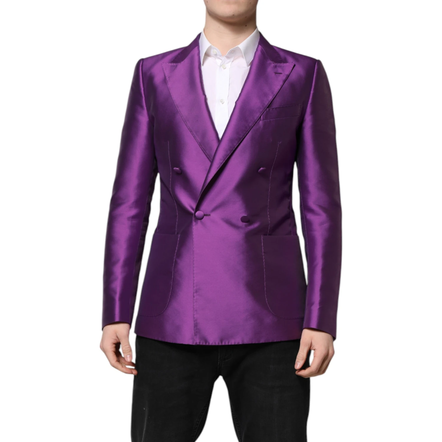 Purple Double Breasted Men Suit Coat Blazer