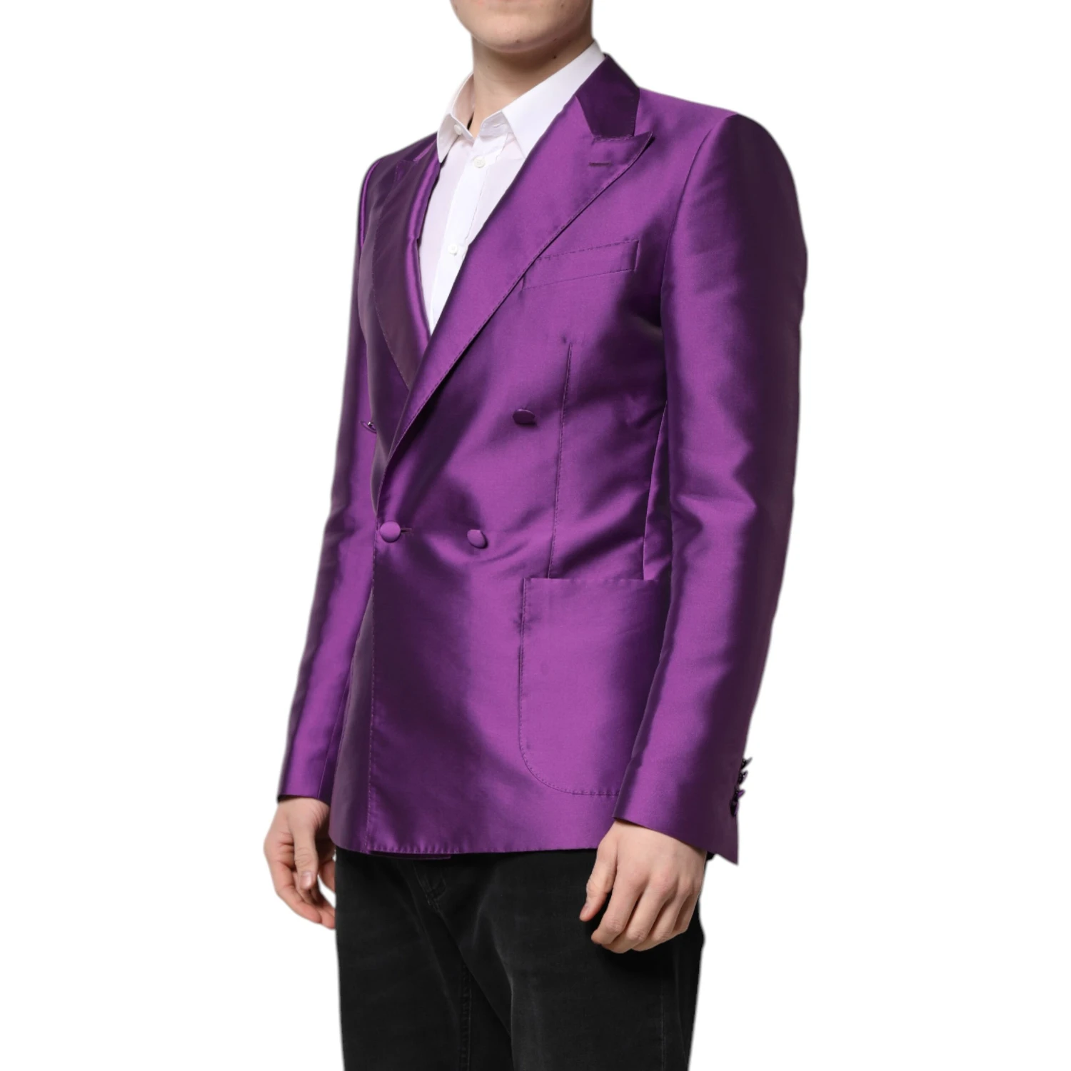 Purple Double Breasted Men Suit Coat Blazer