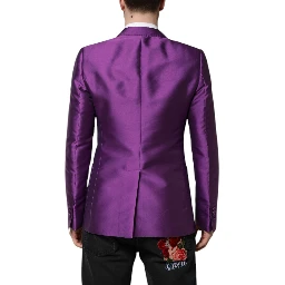 Purple Double Breasted Men Suit Coat Blazer