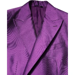 Purple Double Breasted Men Suit Coat Blazer