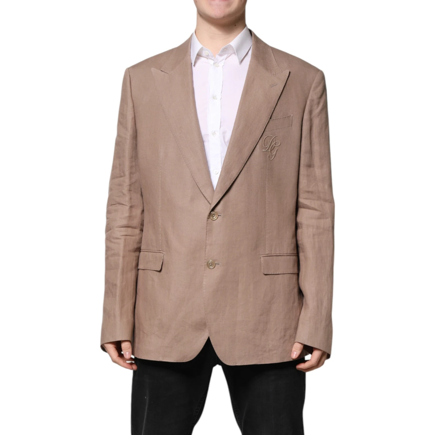 Beige TAORMINA Single Breasted Coat Blazer