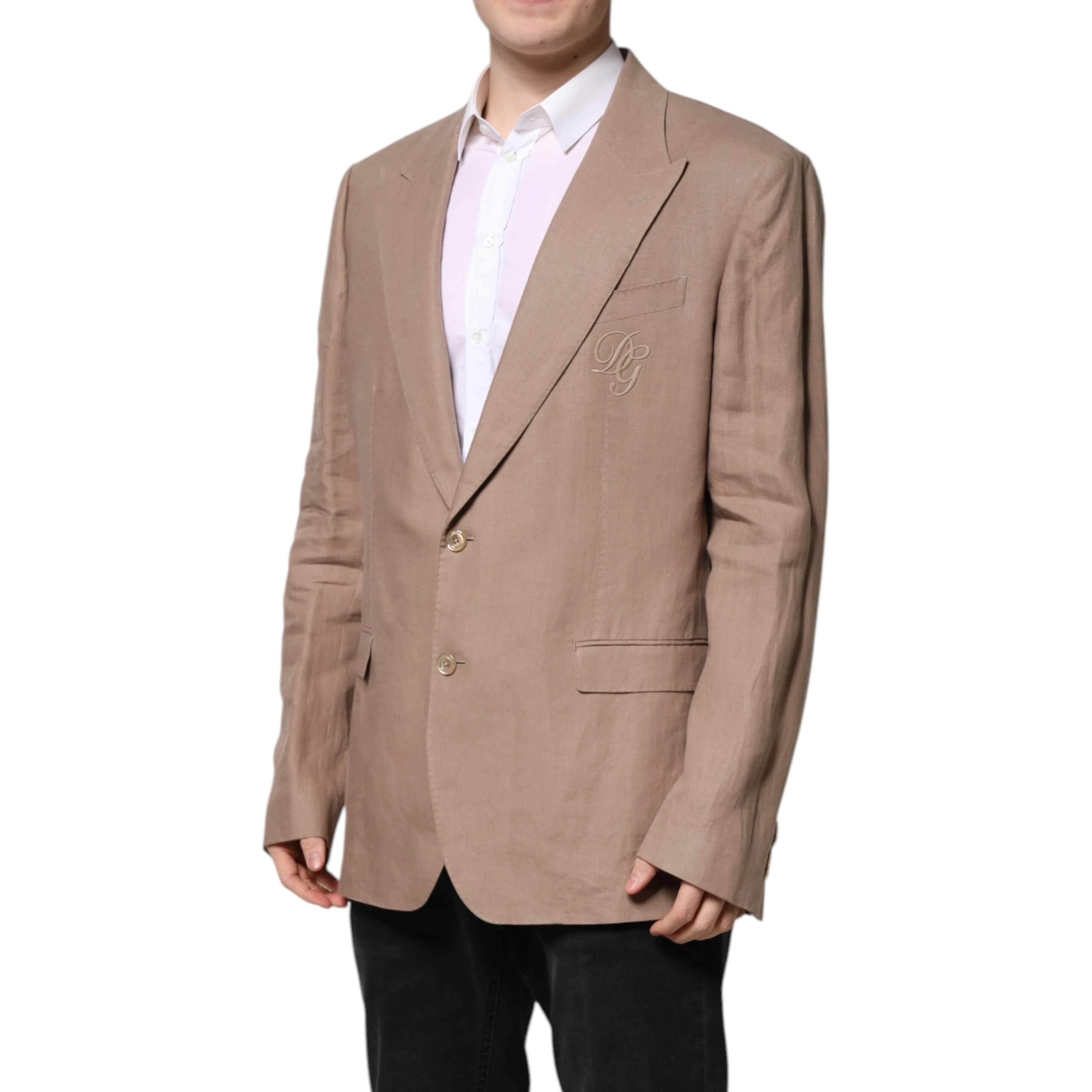 Beige TAORMINA Single Breasted Coat Blazer