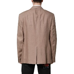 Beige TAORMINA Single Breasted Coat Blazer