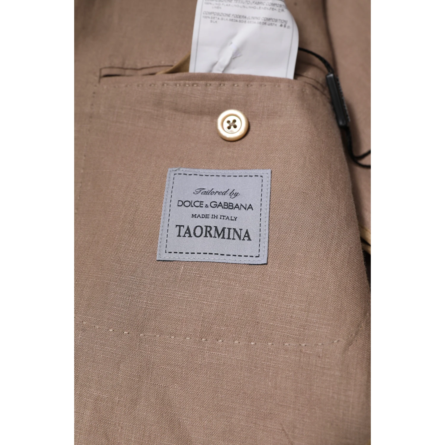 Beige TAORMINA Single Breasted Coat Blazer