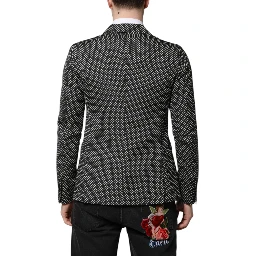Black White Patterned Men Suit Coat Blazer