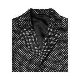 Black White Patterned Men Suit Coat Blazer