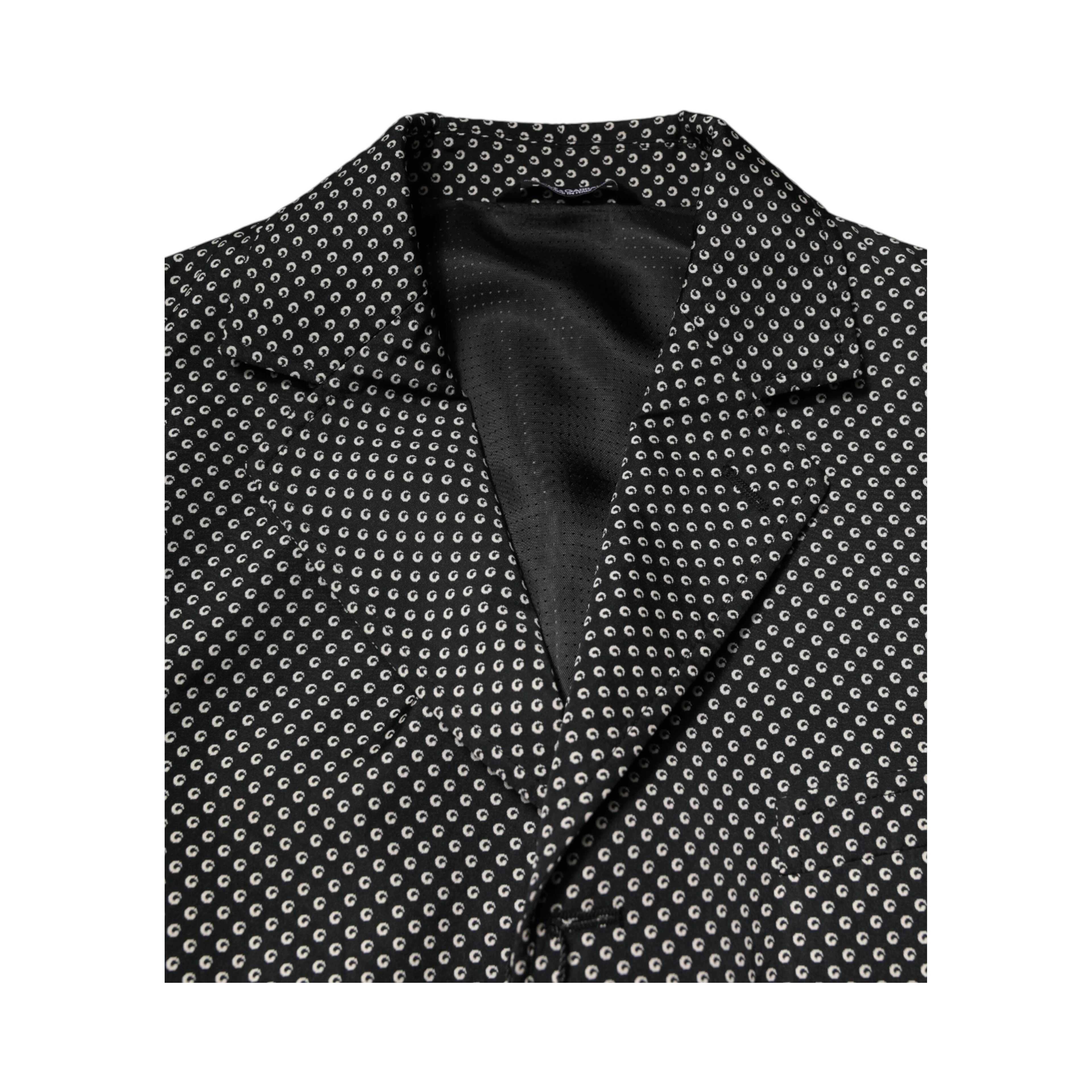 Black White Patterned Men Suit Coat Blazer