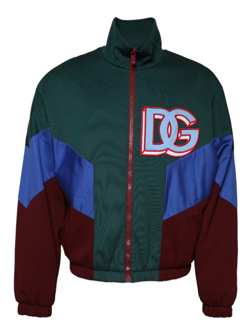 Multicolor Cotton Logo Full Zip Jacket
