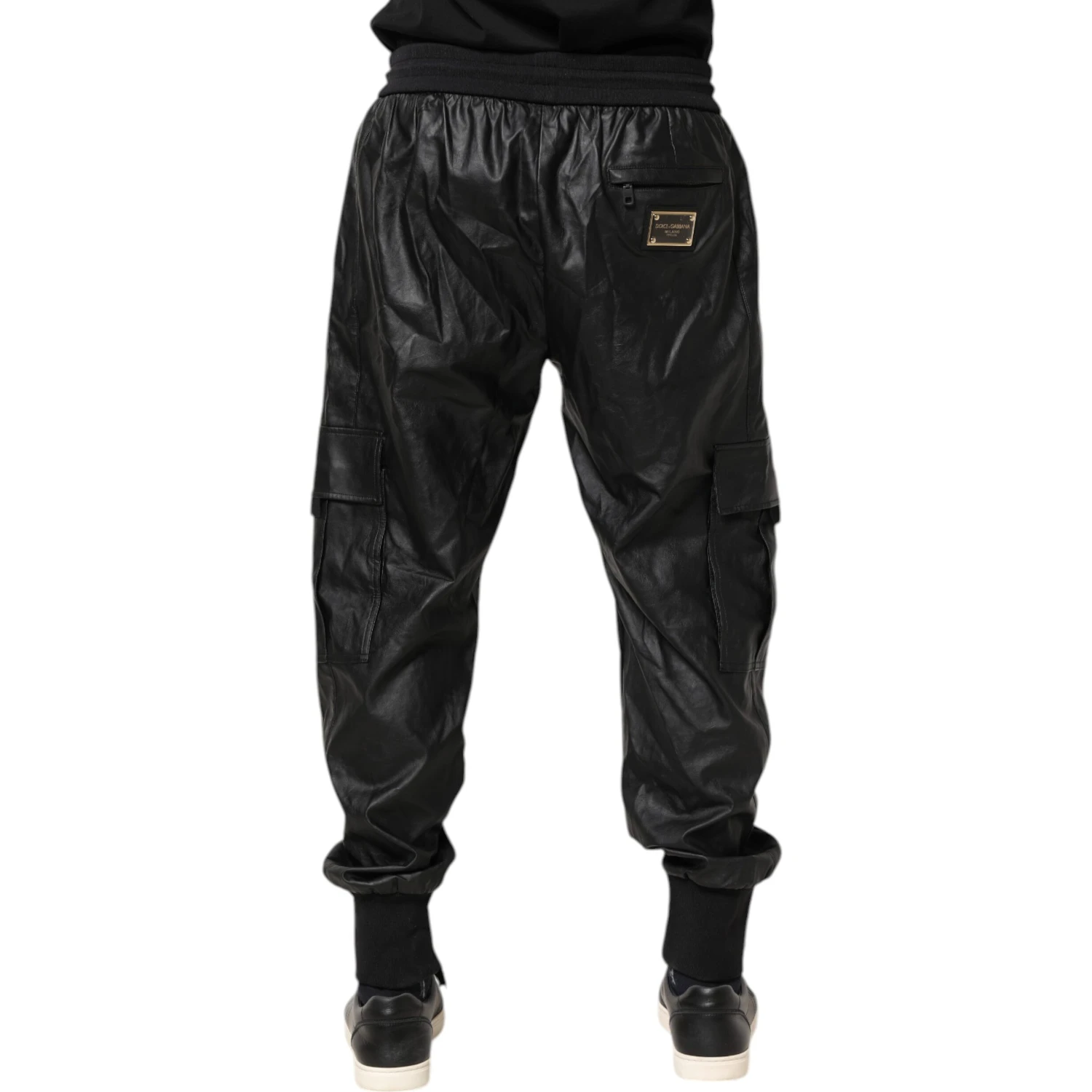 Black Cotton Cargo Jogger Sweatpants Pants