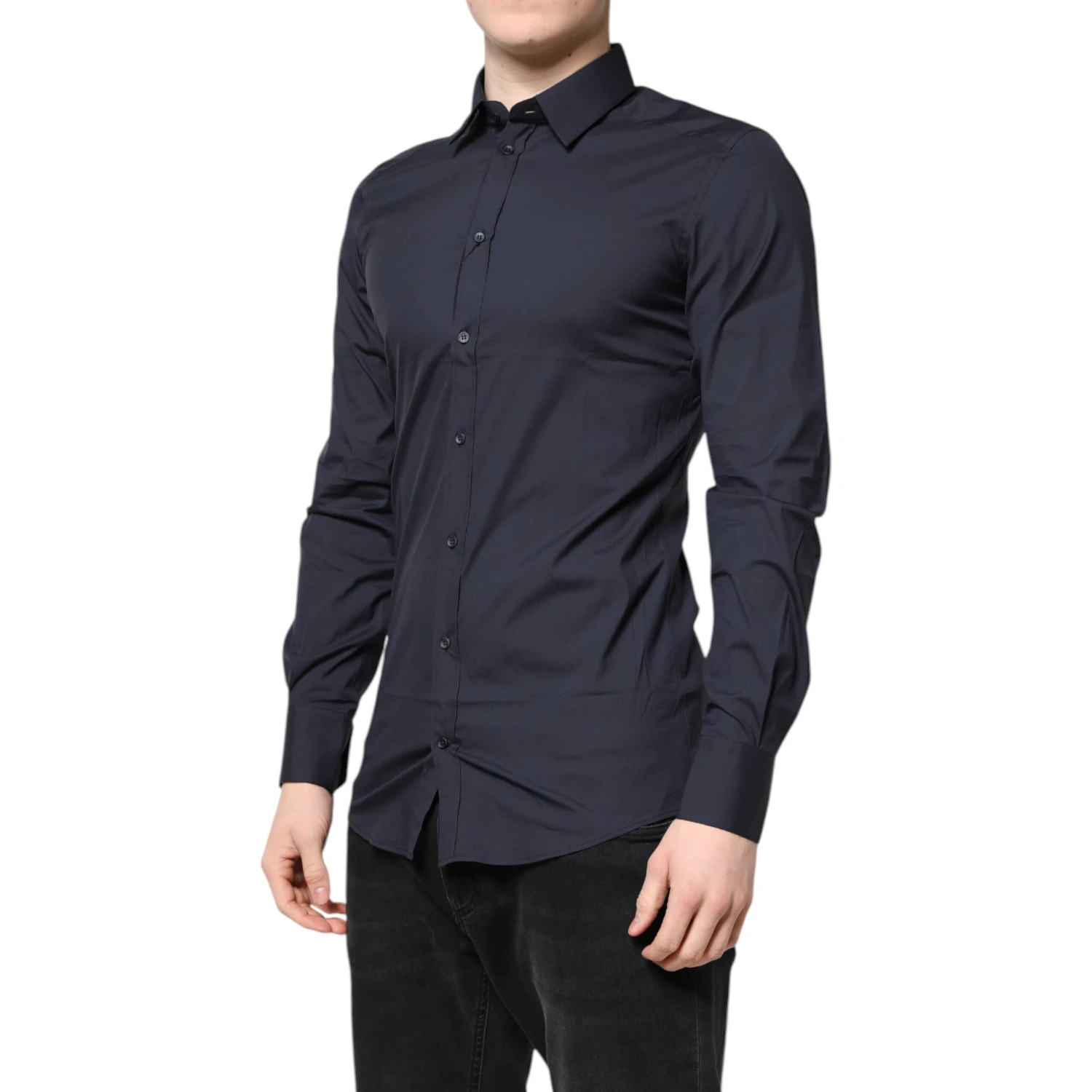 Dark Blue GOLD Cotton Dress Formal Shirt