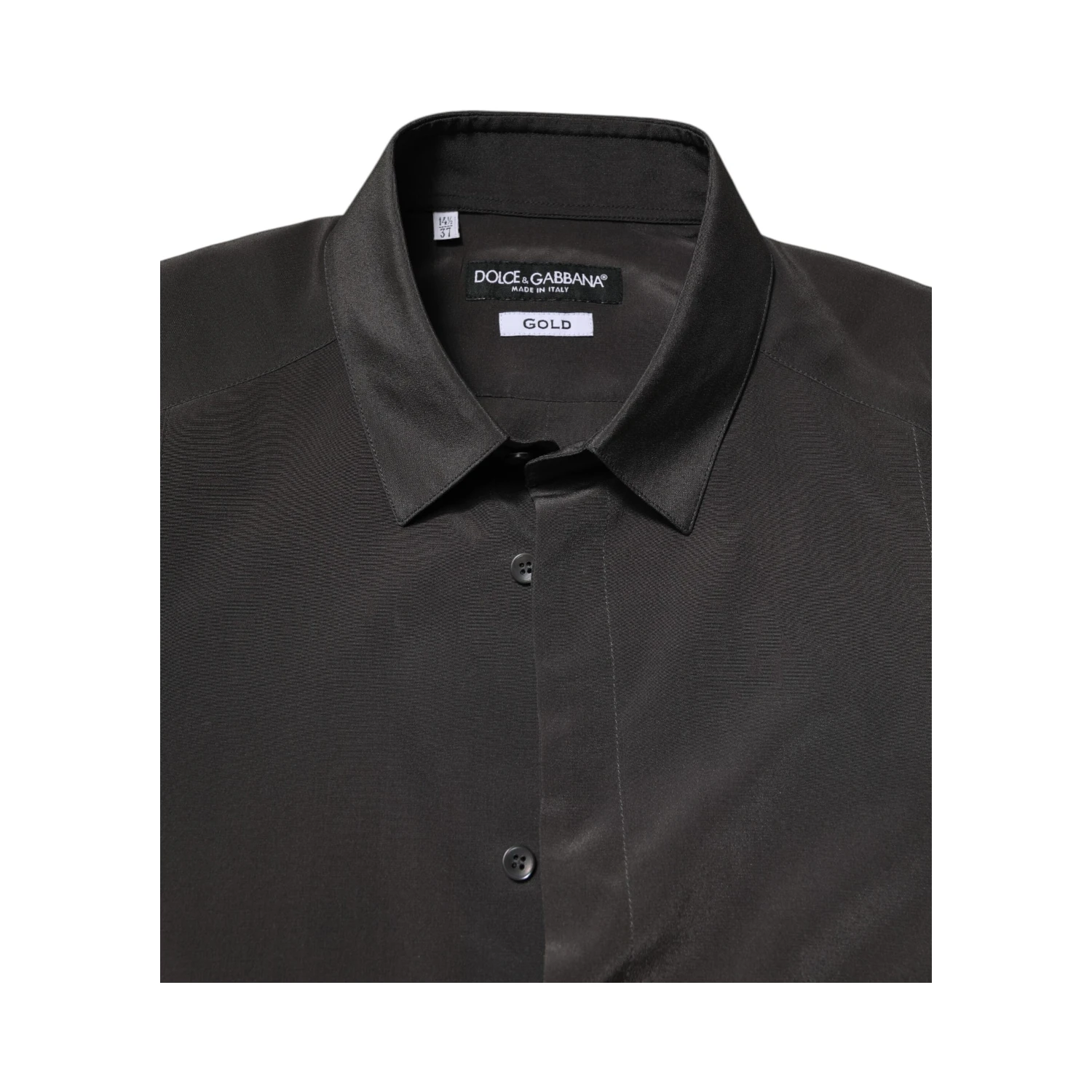 Dark Gray Silk GOLD Dress Formal Shirt